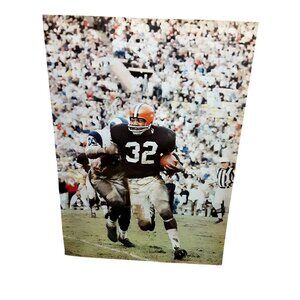 1986 Jim Brown Cleveland Browns Football Photo Vintage NFL Running Back
